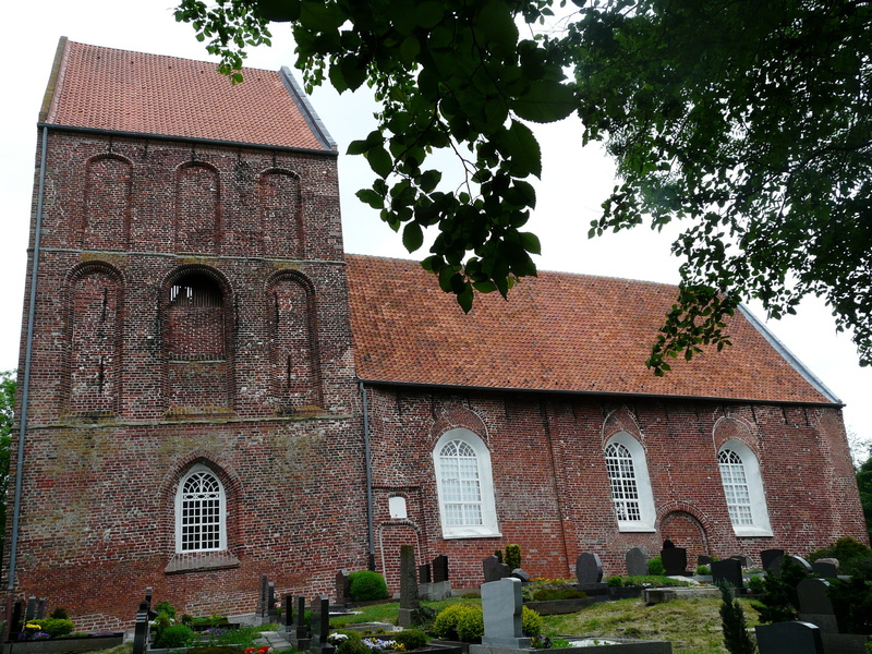 the leaning tower of suurhusen, tree, building, steeple, cemetery, no people, late church tower in the world, built structure, sky, suurhusen, outdoors
