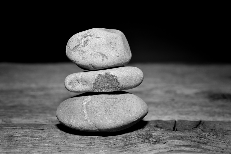 rock - object, indoors, selective focus, nature, day, shape, group of objects, Stones, close-up, Wood, stone - object, 5K, rest, balance, black and white recording