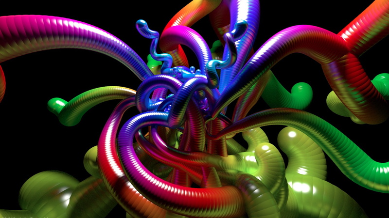 green color, worm, black background, indoors, cable, neon, colors, pattern, variation, abstract, tube, colorful, purple, illuminated, no people, digital art