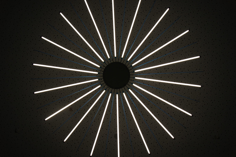 ceiling, circle, day, Light, shape, hell, night, 4K, star, dark, hanging, shadow, pattern, indoors, single object, lighting equipment, low angle view