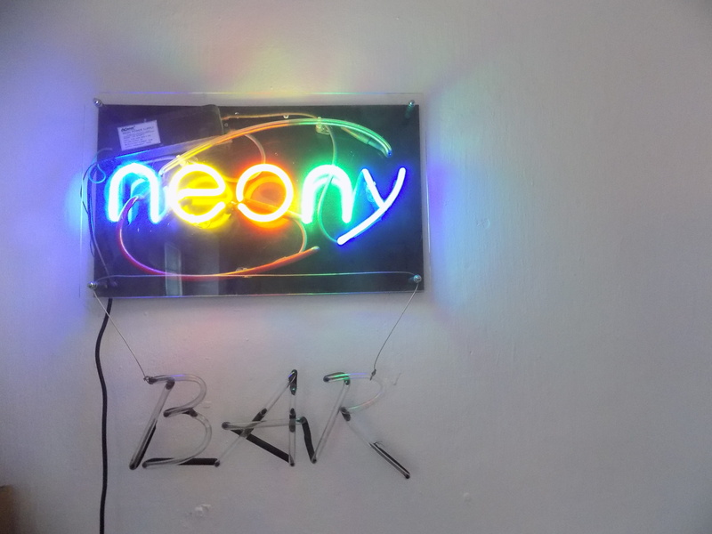 wall - building feature, lighting equipment, nightlife, sign, indoors, colour, no people, stage, stojadła, traditional, wall, creativity, western script