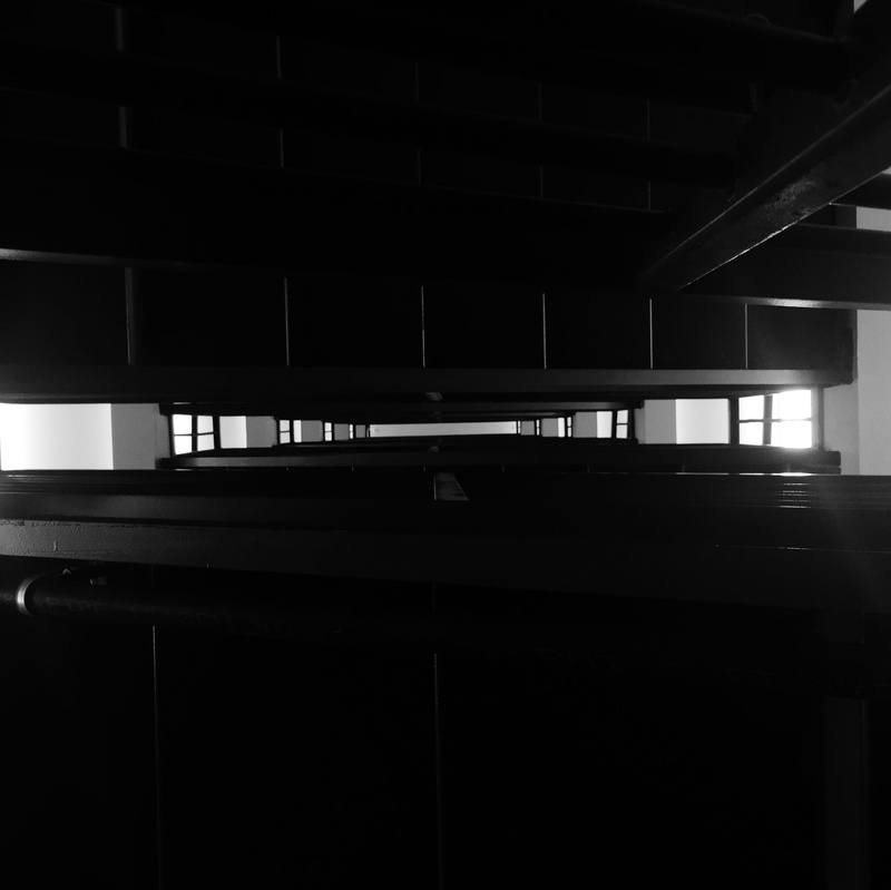 absence, dark, built structure, building, copy space, industry, white, industrial, lighting equipment, fluorescent light, black and white, warehouse, transportation