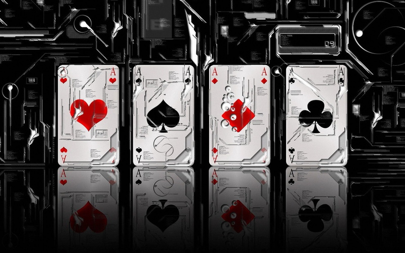 red, heart playing cards spades diamonds clubs reflection 3d digital art aces, sign, choice, communication, positive emotion, shape, full frame, variation