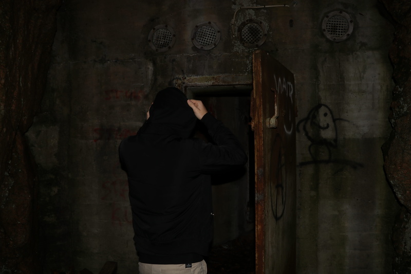 built structure, indoors, norway, one person, men, weathered, larvik, hood - clothing, lifestyles, hoddie, abandoned, architecture, old, standing, grey