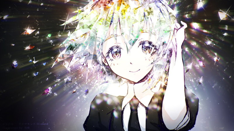 hair, watermark, (houseki, hiyasemi, 1080P, diamond, tie, kuni), com, enos, konachan, short, anthropomorphism, 252785, houseki, kuni, suit