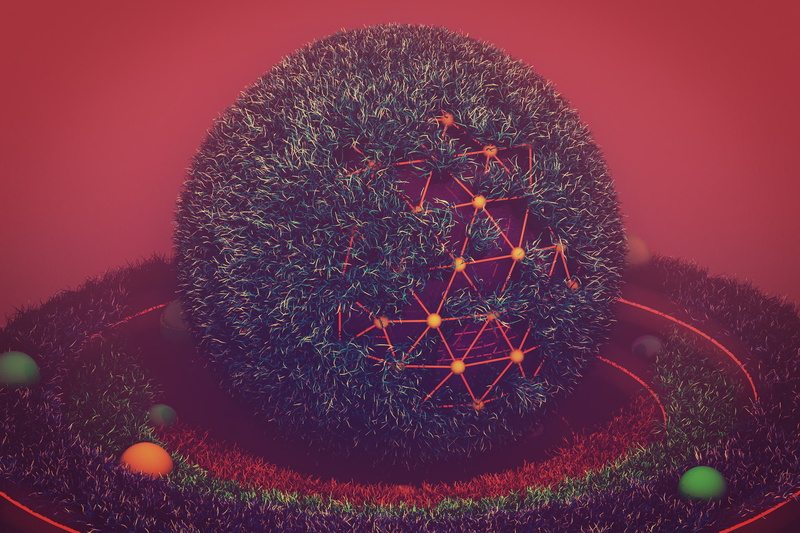Photoshop, render, grass, 3D, Cinema 4D, 1080P, abstract