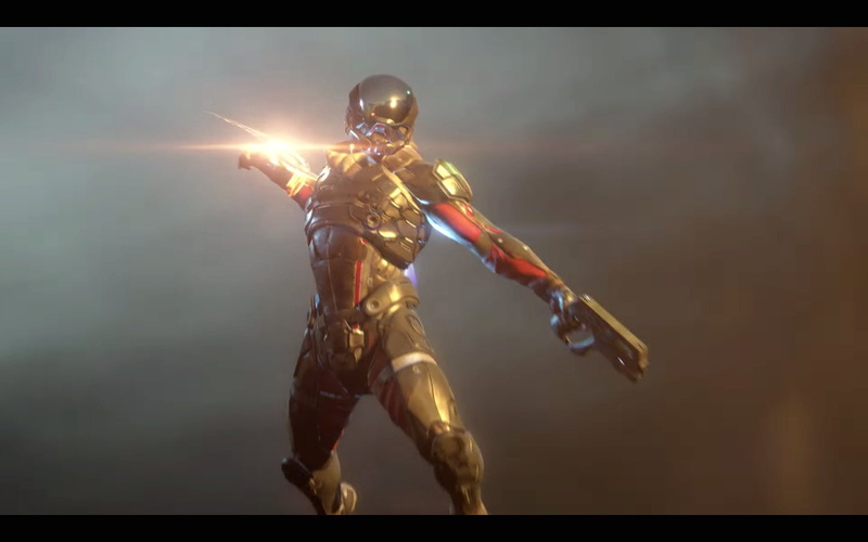 sky, clothing, Andromeda, creativity, sci, armor, illuminated, male likeness, warrior, shooter, action, online, skill, auto post production filter, transfer print