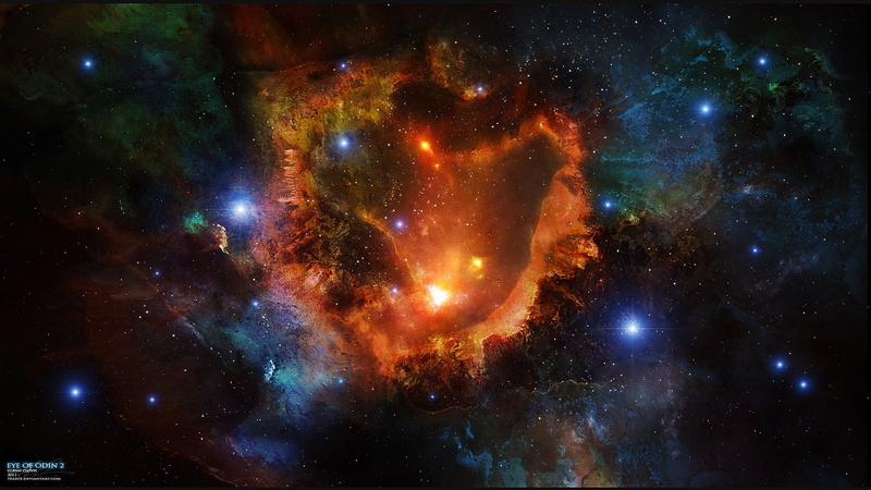 multicolor, digital, hd, outer space, artwork, art, stars, x, space, nebulae, 1080P, outer