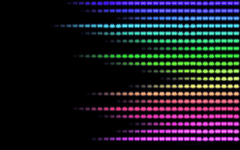 space, art, x, 1080P, aircraft, invaders, multicolor, hd, Abstract