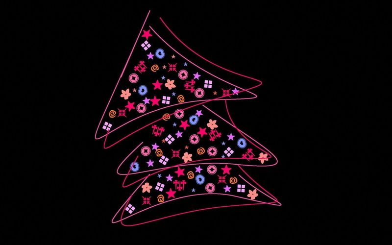 tree, 1920x1200, cutout, merry christmas, holidays, minimalistic, 1080P, christmas, pink, decors