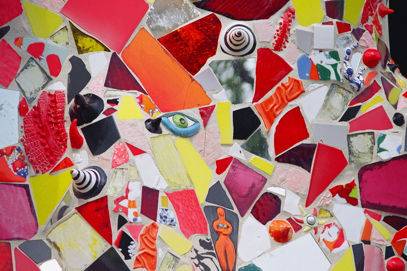 garden of tarot, pink, pattern, il giardino dei tarocchi, art, eye, close-up, paper, wall - building feature, abundance, sculpture, day, artist, mosaic