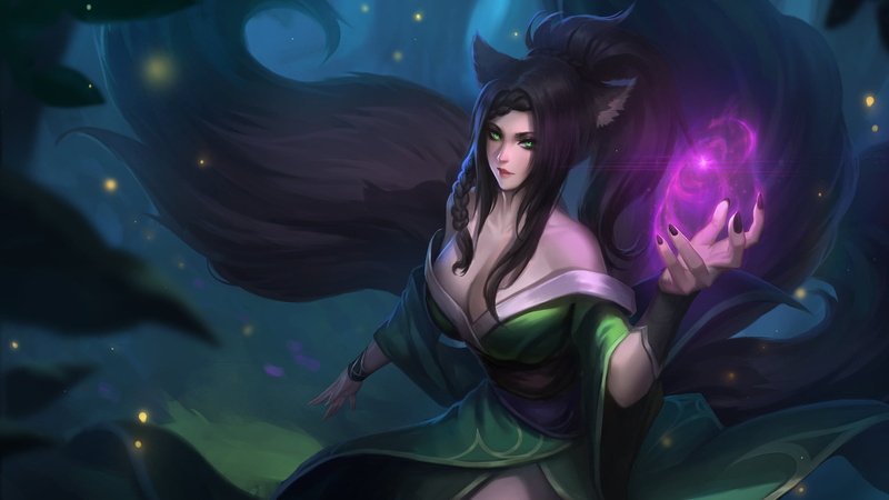 Tail, Animal Ears, Black Hair, 1080P, Green Eyes, Oriental, Fantasy, Magic, Girl, Women, Woman