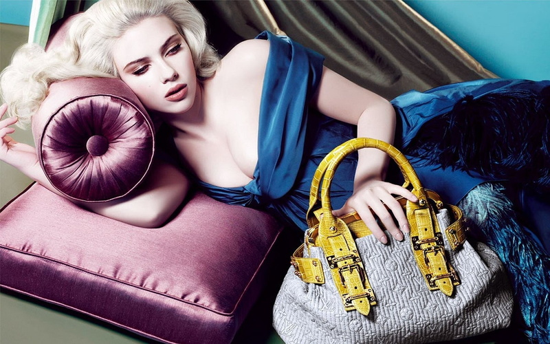 beauty, females, beautiful people, lifestyles, adult, fashion, adverti, johansson, vuitton, louis, young adult, blond hair, brand, young women, lying down