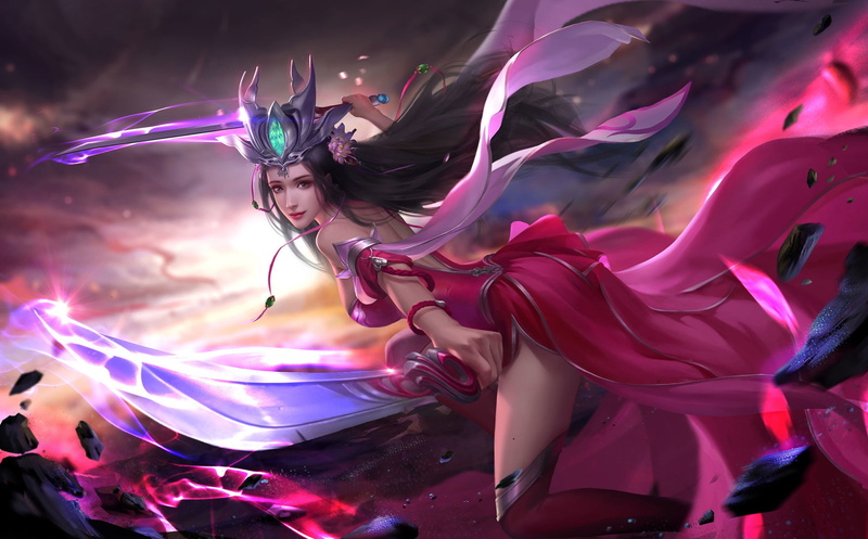 fantasy, warrior, weapons, work, art, sword, 1080P, yihua lv, assassin