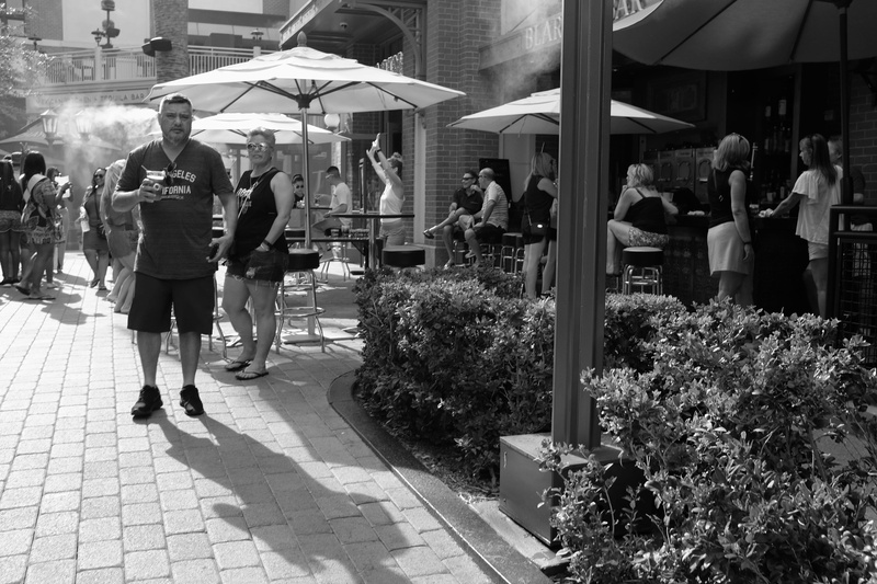 built structure, umbrella, men, protection, city, adult, las vegas, walking, people, 4K, city life, group of people, architecture, the linq lv, crowd