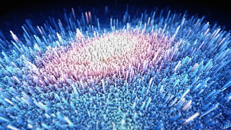 field, depth, surface, depth of field, 3d, d, blue, 1080P, red, pink