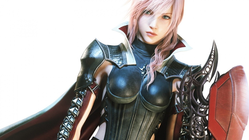 electric guitar, artist, looking at camera, long hair, young adult, Lightning Returns: Final Fantasy XIII, sitting, portrait, musical instrument, Final Fantasy
