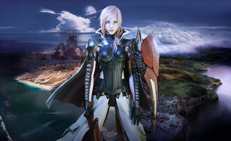  the city, character, game, girl, water, Lightning Returns, armor, 1080P, XIII, Final Fantasy