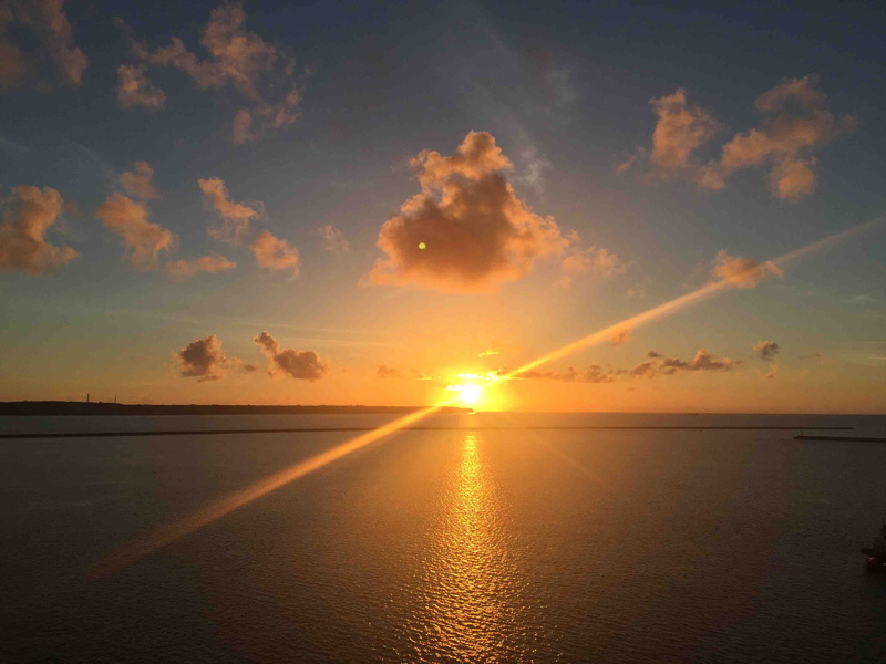 sunset, okinawa prefecture, sea, no people, reflection, 2K, water, sunbeam, tranquility, idyllic, tranquil scene, scenics - nature, nature, sunlight, horizon