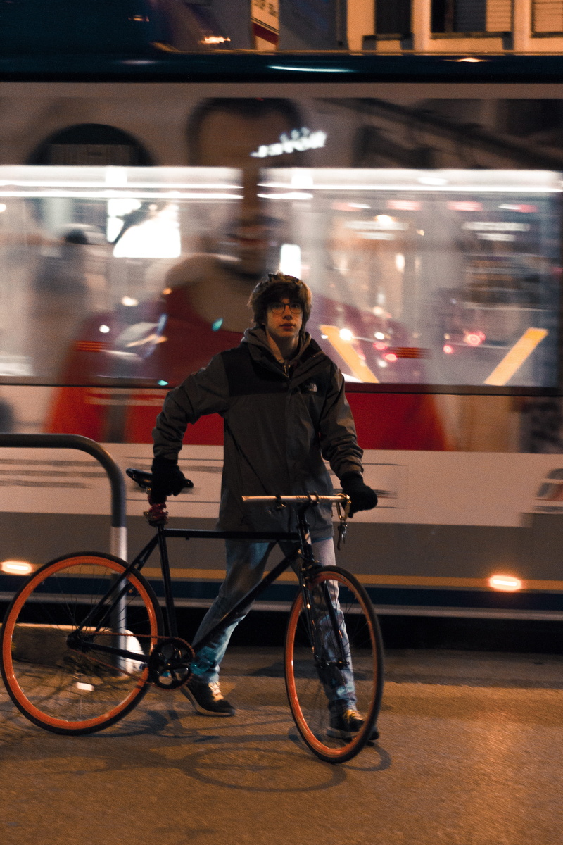 street, orange, nanni, speed, mode of transportation, blurred motion, bus, young adult, bicycle, bike, padova, neon, vintage, real people, transportation