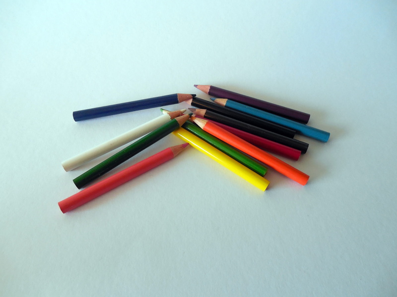 writing instrument, crayons, colored pencil, day, no people, color, wooden pegs, variation, studio shot, high angle view, writing accessories, art and craft equipment