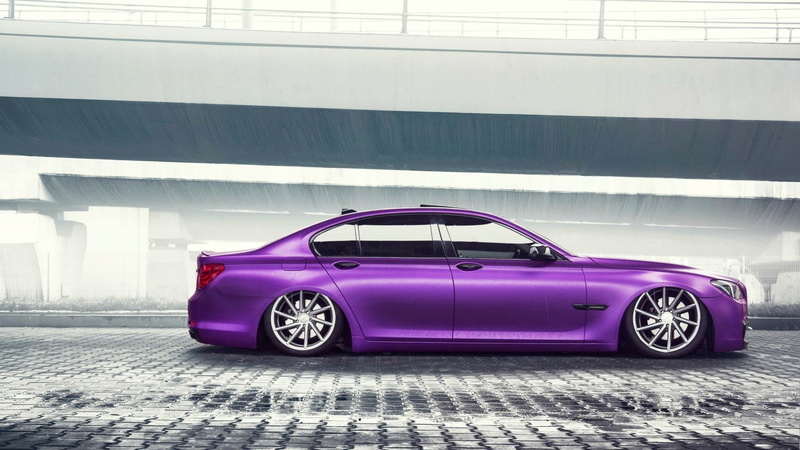 King, bmw, series, BMW 7 Series, Color, Fishing, sedan, 1080P, Side, Vossen, Purple, Herman, Vneels