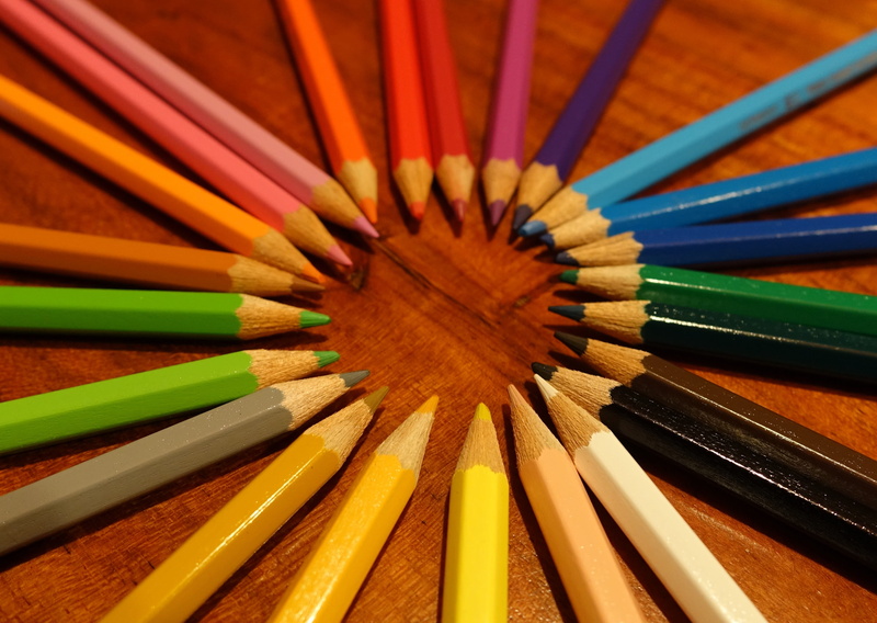 wood, wood - material, leave, pencil, Pens, children, circle, indoors, wheel, pointed, district, no people, Colored Pencils, concentric, still life, variation