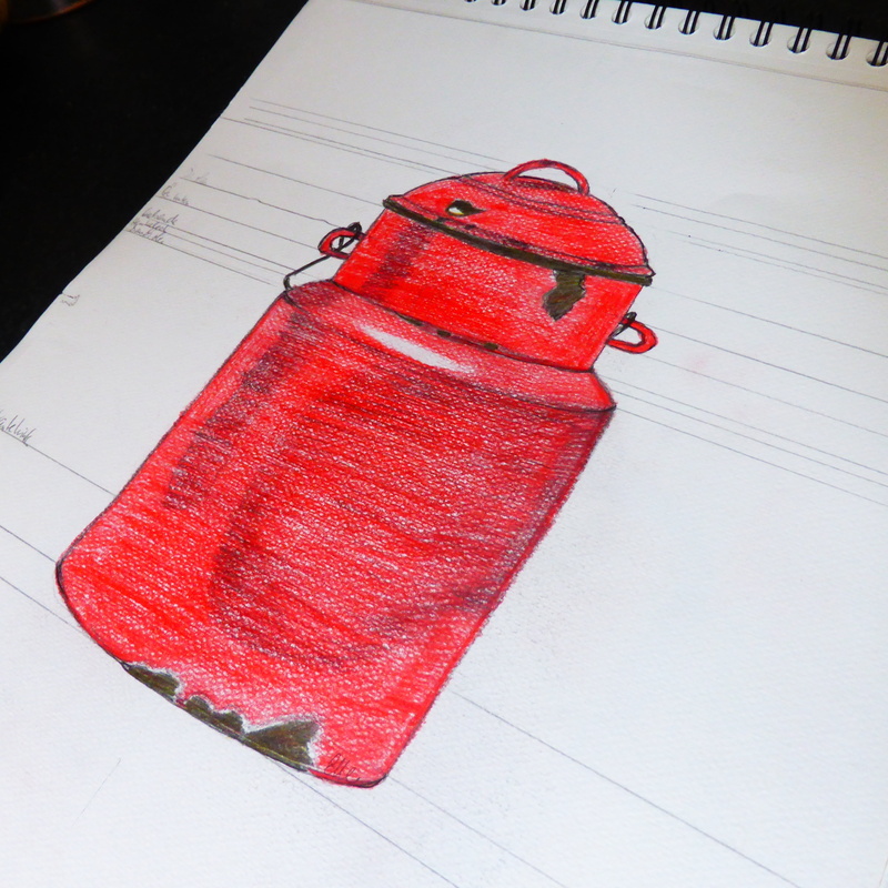 still life, pot, table, creativity, bag, paint, sport, school, graphic, craft, single object, equipment, no people, drawing, white color, paper, close-up