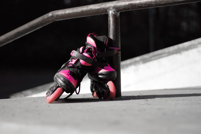 selective focus, friends, 2K, tricks, exercise, social contacts, active, day, toy, effort, nature, pink color, safety, sport, boy, fun, skating, high angle view
