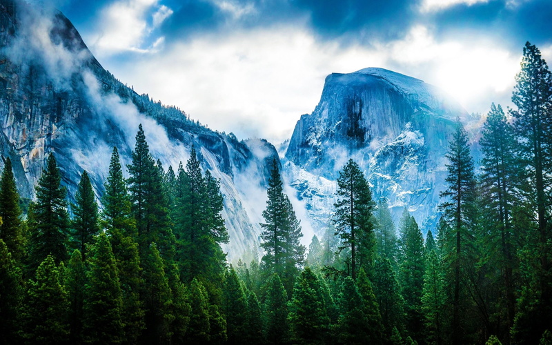 california, national, park, peaks, mountains, yosemite, hd, sierra, nevada, nature, s, fog, 2K, gassing, snowy, usa
