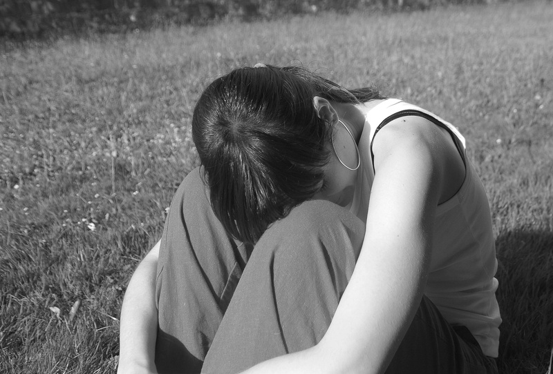 adult, hair, women, hairstyle, grayscale, casual clothing, lifestyles, thinking, nature, long hair, depression - sadness, plant, grass, land, sad, gass