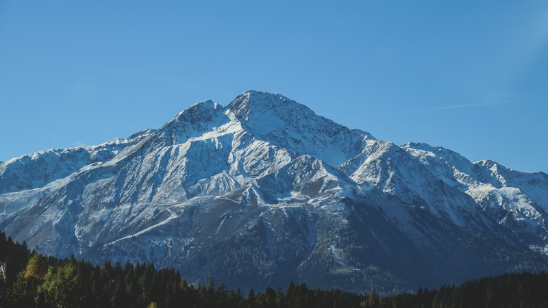 pine tree, hiking, mountain range, gasse, environment, forest, clear sky, snow, tranquil, scenics - nature, tree, adventure, snowcapped mountain, autumn