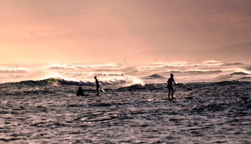honolulu, activity, silhouette, sun, one person, sunset, hawaii, land, scenics - nature, beautiful, outdoors, beach, ocean, paradise, men, motion, 2K