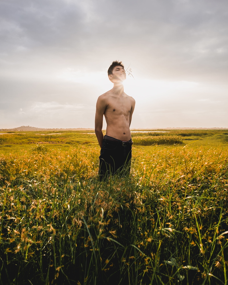 nature, farm, real people, plant, back, sky, vasai, environment, outdoors, moody, one person, three quarter length, grassland, standing, 2K, field, scenics - nature