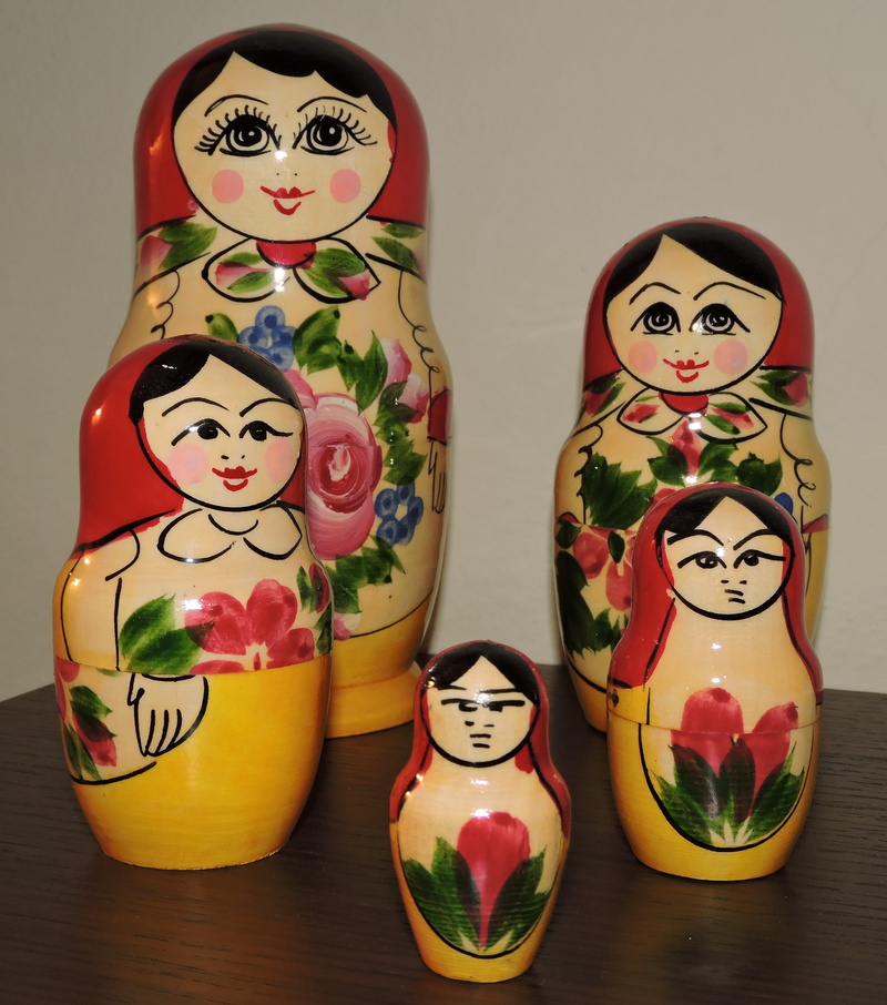 craft, human representation, russia, colored, creativity, male likeness, representation, nestable, decoration, still life, indoors, female likeness, art and craft