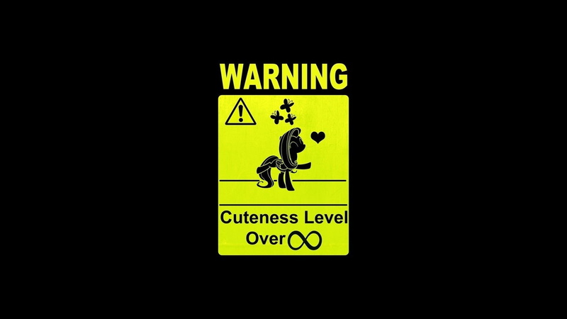 cartoon/comic, warning, hd, little, cuteness, fluttershy, illustration, black, my, pony, level, 1080P