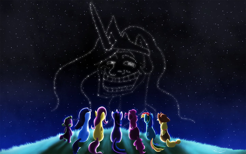 lighting equipment, illuminated, digital composite, TV Show, art and craft, studio shot, sky, nature, 720P, Rainbow Dash, pony, characters, night, multi colored
