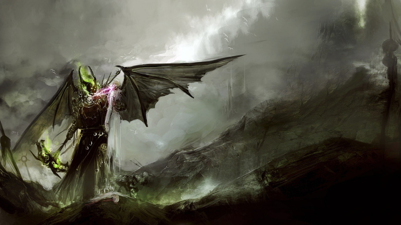 destruction, death, wings, 1080P, DeviantArt, mist, sword, fantasy art