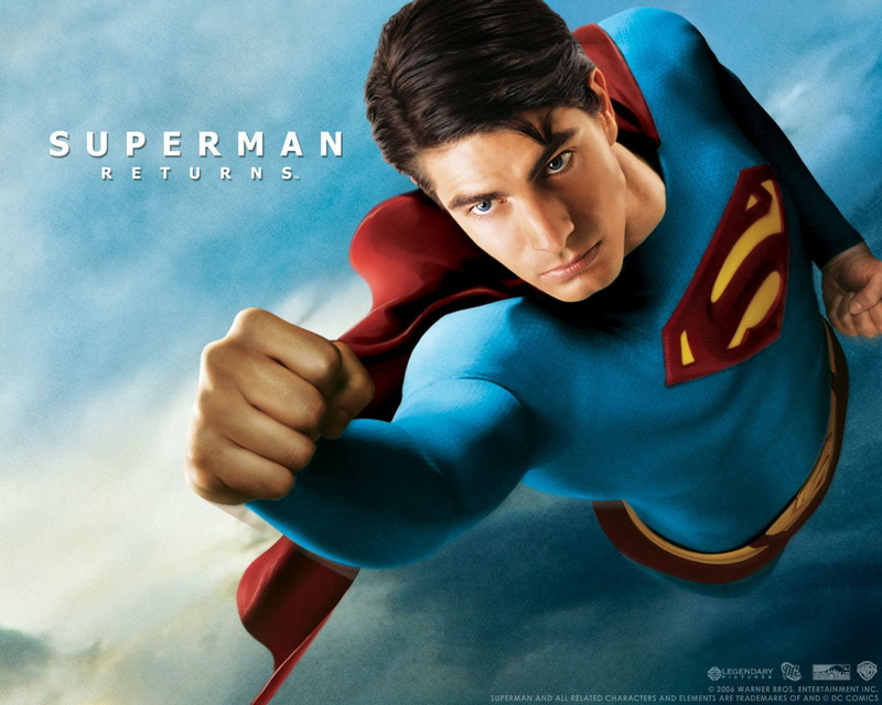 720P, text, Superman Returns, looking at camera, gesturing, portrait, young men, communication, young adult, Superman, blue, one person, sport, aggression