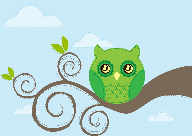 bird, outdoors, branch, 2K, animal, computer icon, nature, no people, owl, cloud - sky, symbol, sky, tree, blue, plant, green color, leaf, green, environment