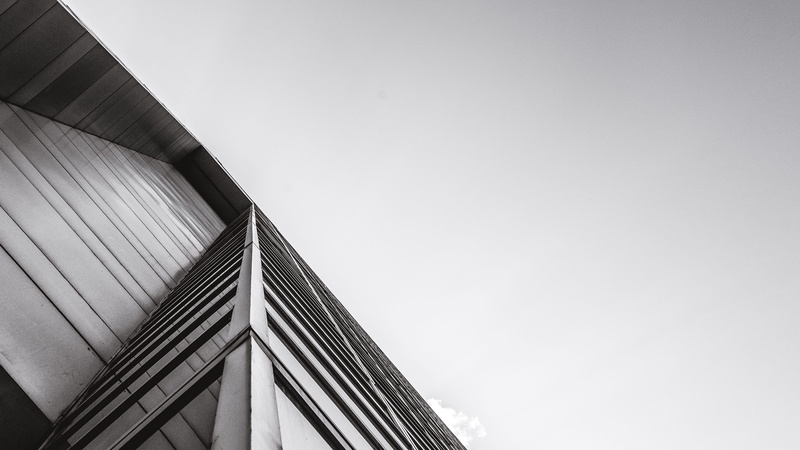 no people, architecture, cloudy, clear sky, street, tall - high, cloud, nature, sky, glass - material, low angle view, canada, office, minimal, low, wide