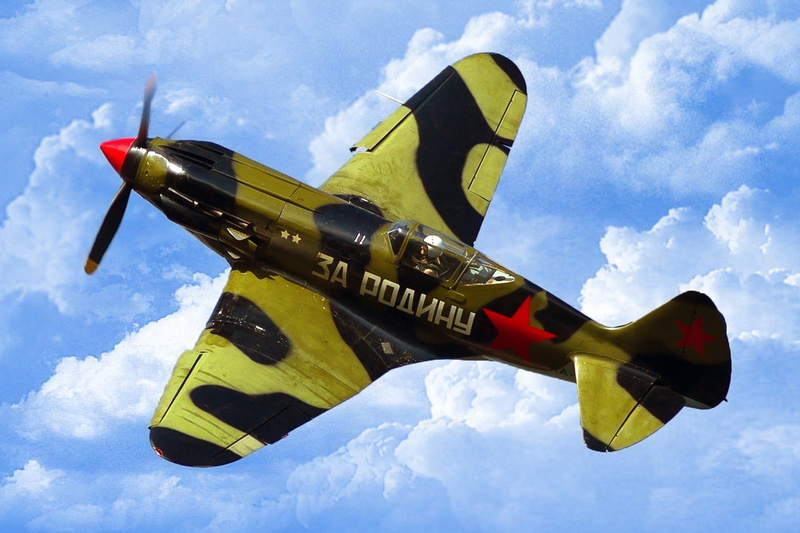 Aviation, fighter, The sky, The MiG-3, 1080P, Wings, USSR, For the Motherland, The plane, Clouds