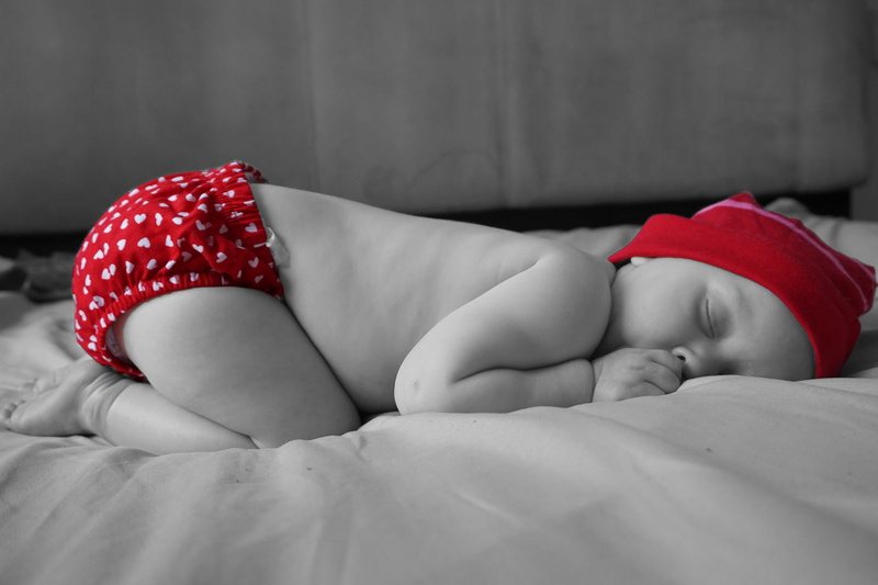 domestic room, pillow, one person, nursery, furniture, childhood, black and white, kid, cozy, nap, babyhood, real people, sleeping, 5K, red, indoors, lying down