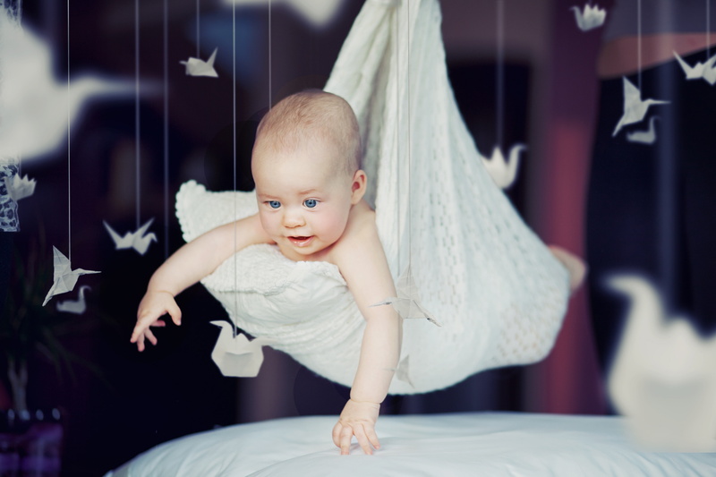 babyhood, toddler, lifestyles, front view, cheerful, innocence, happiness, people, bedroom, one Person, s, portrait, Child, baby, swing, playful, beautiful