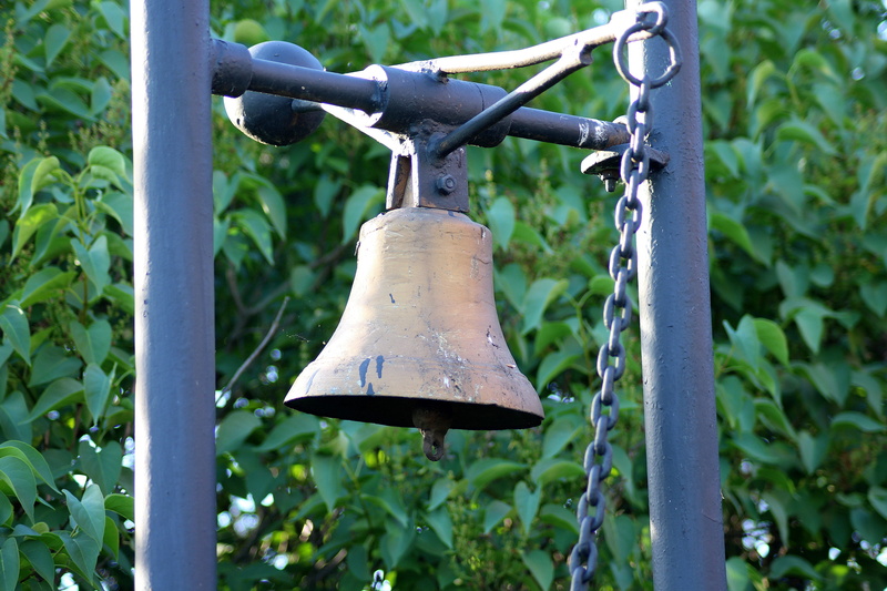 architecture, padlock, bell, growth, security, leaf, chain, hanging, at the court of, belfries, colored, outdoors, the bell tower, lock, no people, brass bell