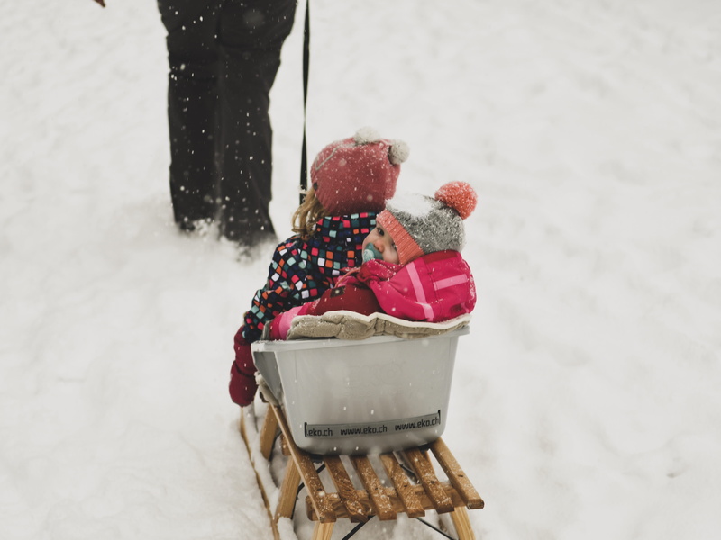 day, baby, cold temperature, knit hat, togetherness, nature, cold, 4K, snowing, women, outdoors, child, field, warm clothing, clothing, pulling, innocence