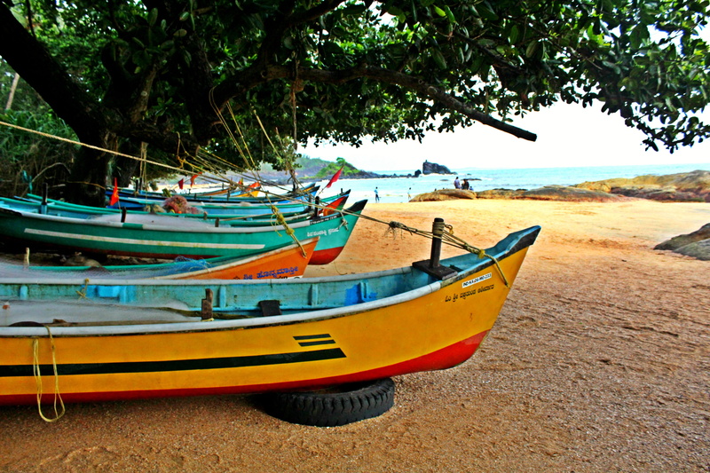 island, travel, Gokarna, outdoors, no people, tree, moored, mode of transport, cultures, beauty in nature, sand, scenics - nature, India, mode of transportation