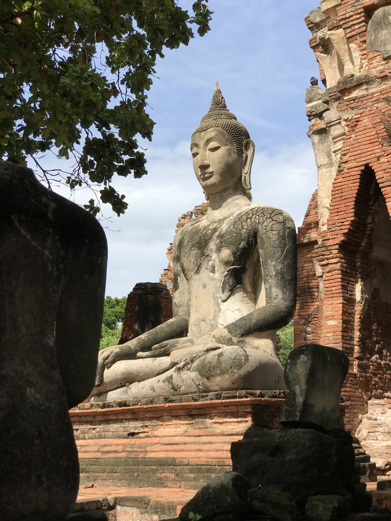 male likeness, place of worship, sculpture, burma, built structure, buddhist, nature, phra nakhon si ayutthaya, architecture, thailand, no people, burmese