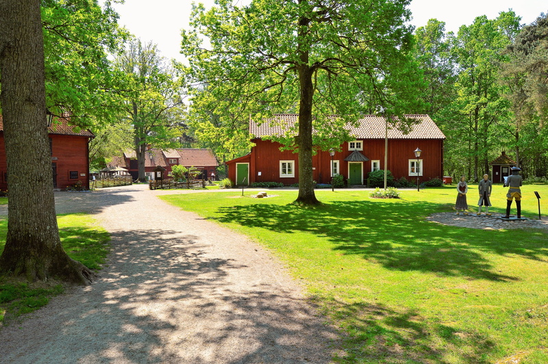sweden, tree, green, transportation, building, forest, värnamo, buildings, sunny, day, built structure, road, city, green color, nature, grass, apple valley