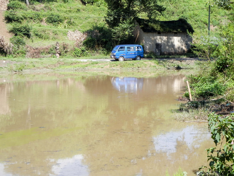 travel, transportation, shack, village, car, water, plant, van, rural, growth, old, tourism, outdoors, country, land, asia, nepal, motor vehicle, river